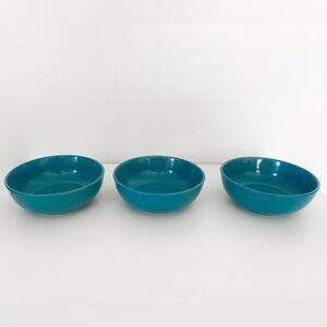 Master Chef Essential Coupe Stoneware Bowls, Turquoise- Set of 3